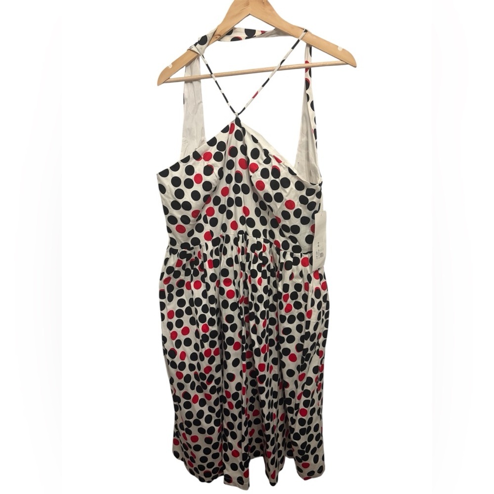 Tatyana Strapless Dress with Black and Red Dots